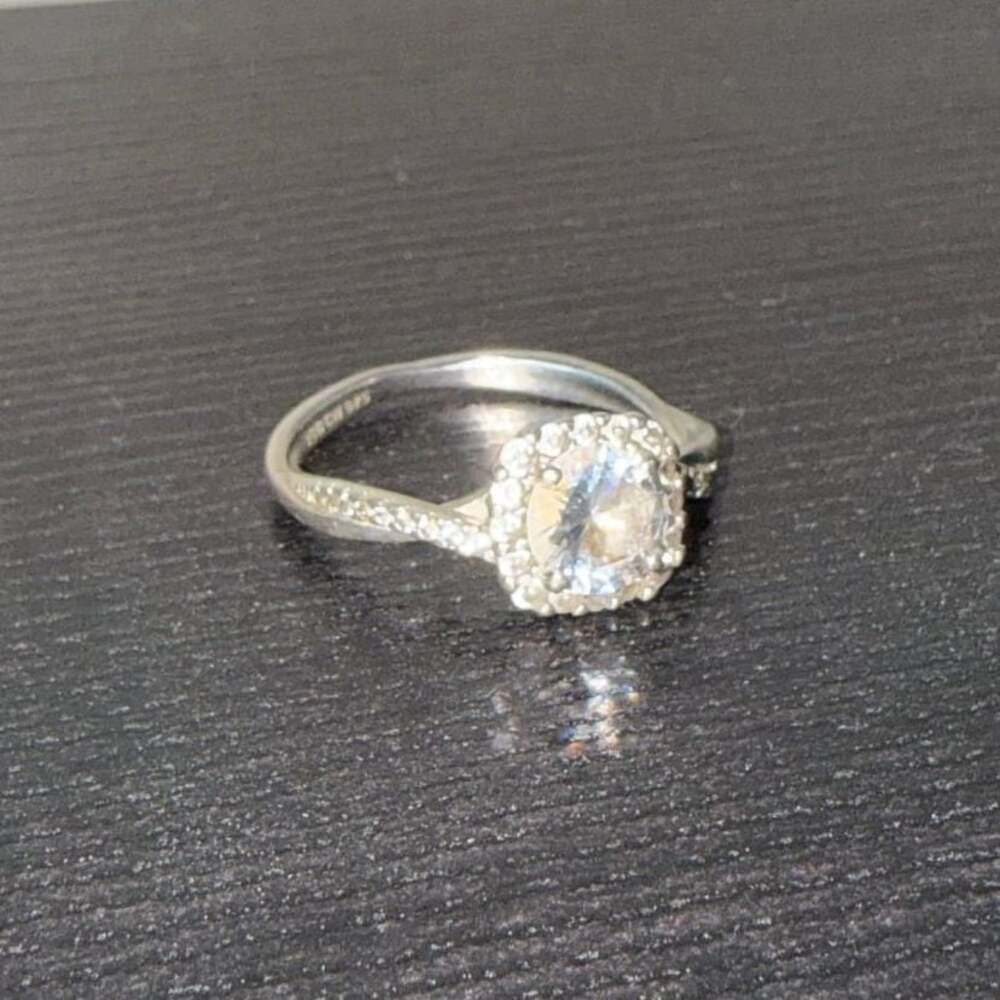 Giani Bernini Sterling Silver Cubic Zirconia Round Halo Engagement Ring
